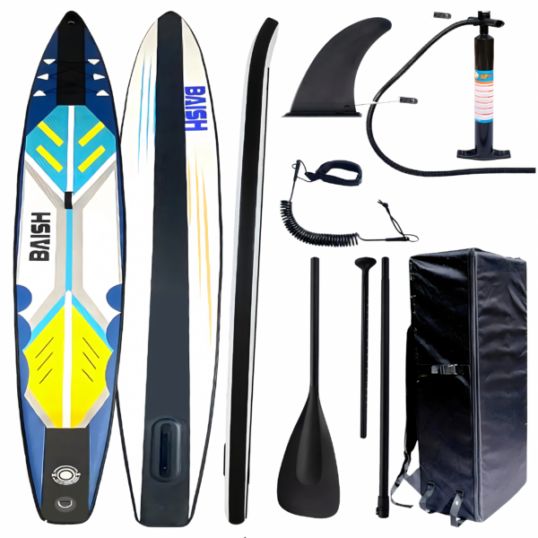 2309202568d2a9f48712d.png Deska Sup Paddle Board 420 cm Pompowana do Pływania Wytrzymała + Akcesoria